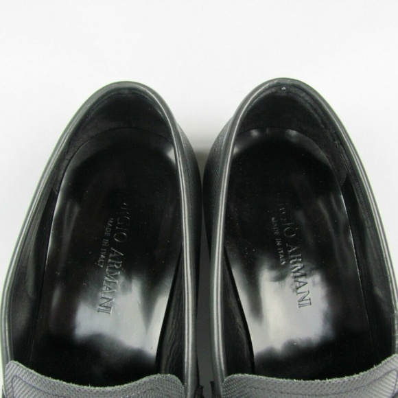 GIORGIO ARMANI Black Leather Penny Loafers 8.5 main image 5